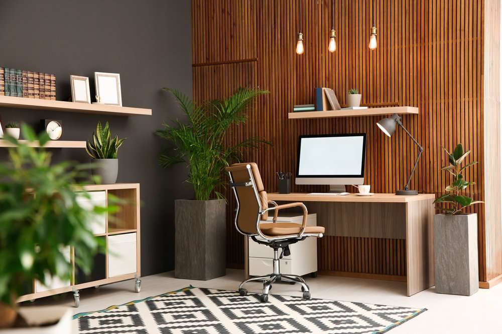 office with plants